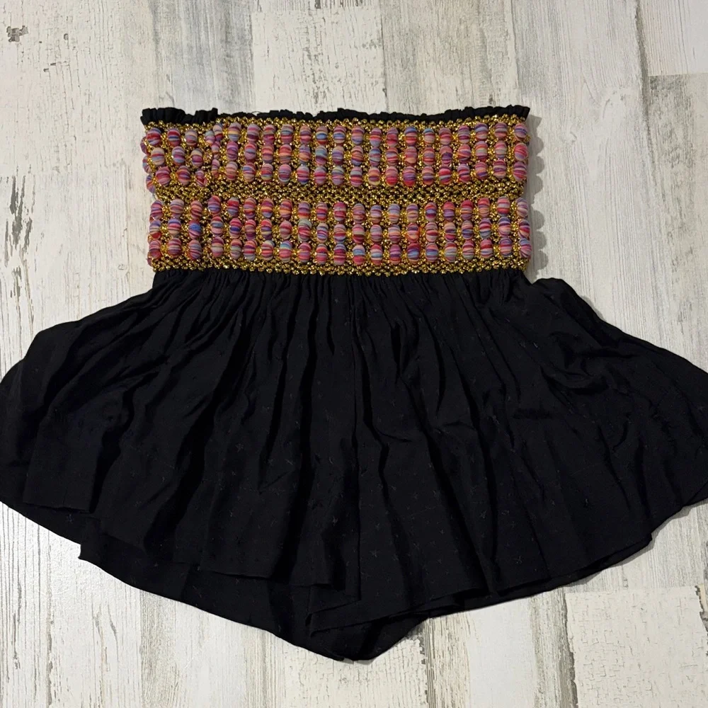 Koch Erica Skirt Shorts With Beaded Fabric Balls Size Small - Picture 1 of 9